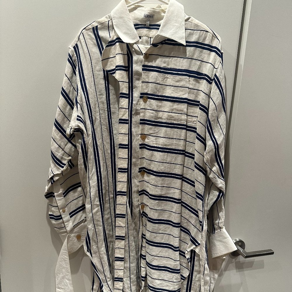Loewe long cotton shirt in strip